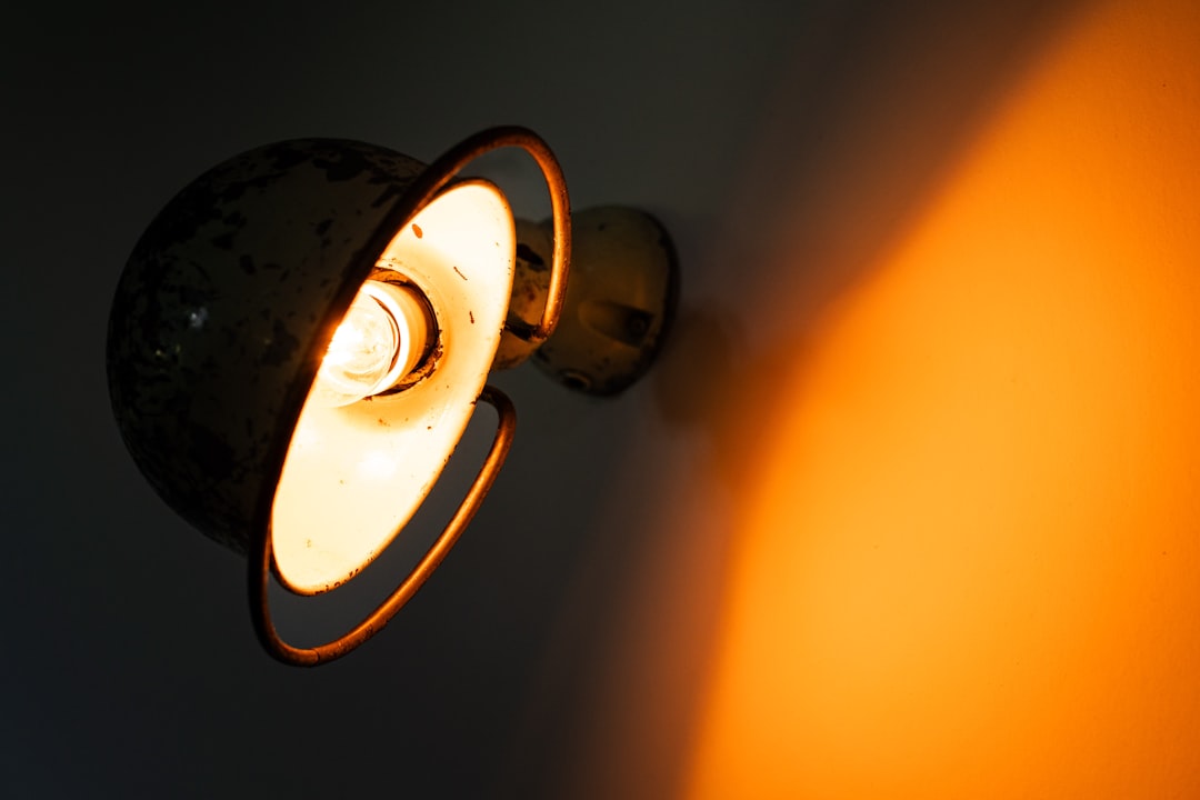 Photo vintage amber glass wall lamps