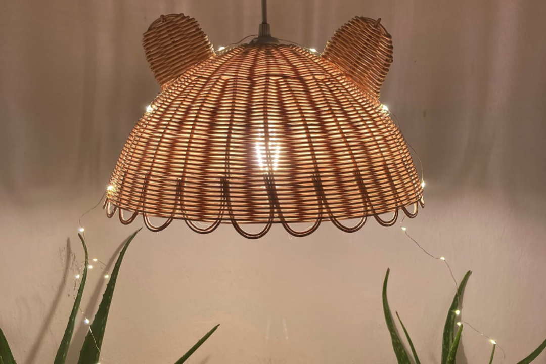 Adorable Woven Basket Ceiling Light for Kids Room
