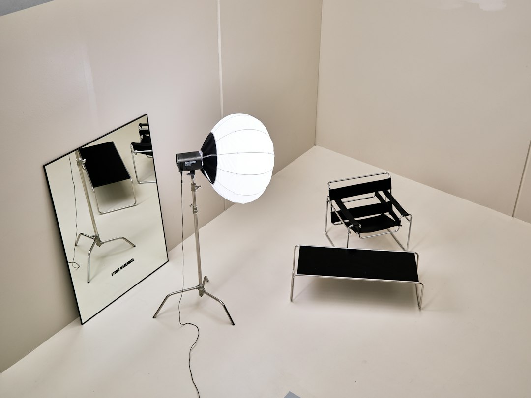Elegant Fluted Arc Floor Lamp for Chic Makeup Station Decor Ideas